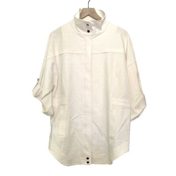 Misook White Lightweight Minimalist Jacket Size Medium - Picture 1 of 8